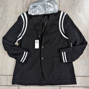 Men's New Polo Ralph Lauren PWING 2 Blazer Hooded Rain Jacket Black Size XL